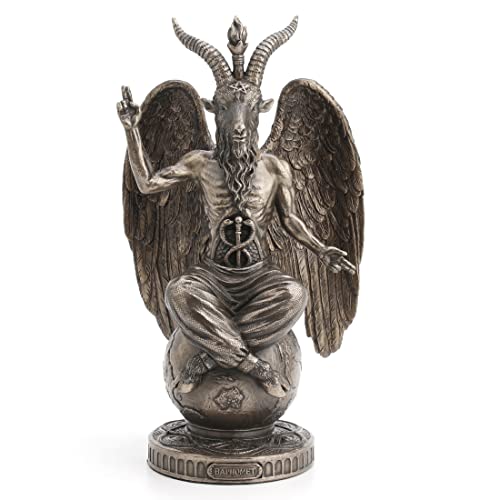 Estatua de Baphomet 10.25 pulg Resina acabado bronce miniatura 4