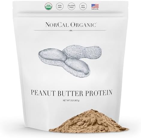 Source Organic Norcal Organic Peanut Butter Powder, 2lb | 11g Protein, 100 Calories, 41 Servings | Vegan, Natural, Organic, Low Calorie