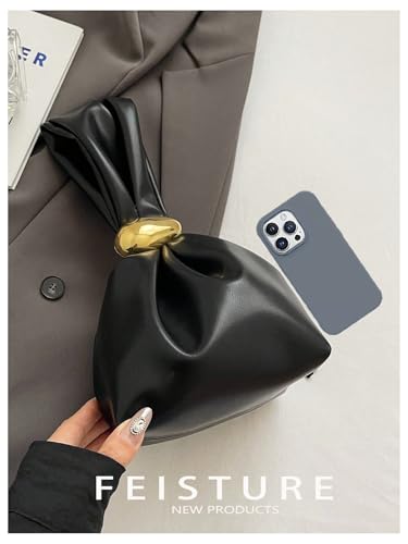 Bolso de mano pequeño para mujer en PU cuero plisado miniatura 2