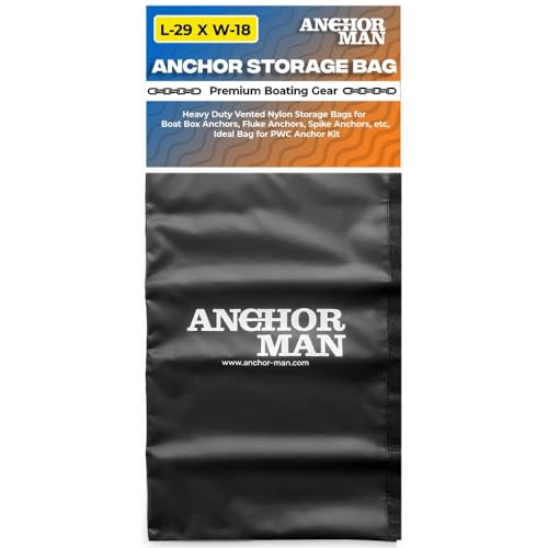 Boat Anchor Storage Bag 18 x 29 Anchor-Man Heavy-Duty Waterproof Marine Rope Bag for Anchor Lines Life Jackets Bumpers & Boat Gear