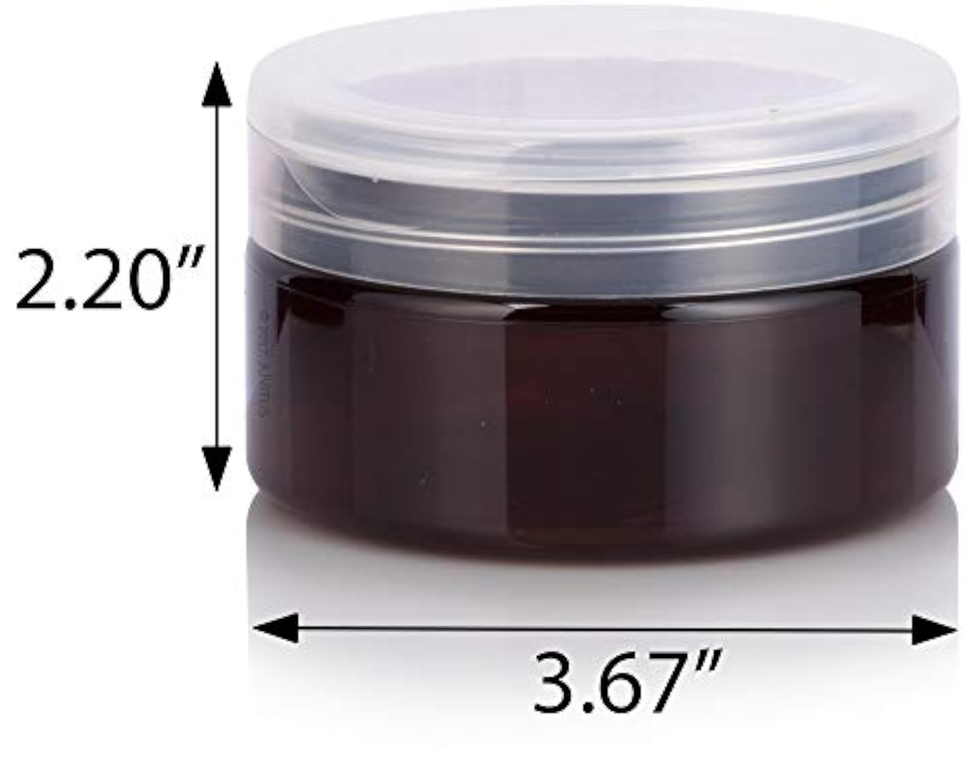 (6 Pack) 8 oz Amber PET Plastic Wide Mouth Low Profile Jar