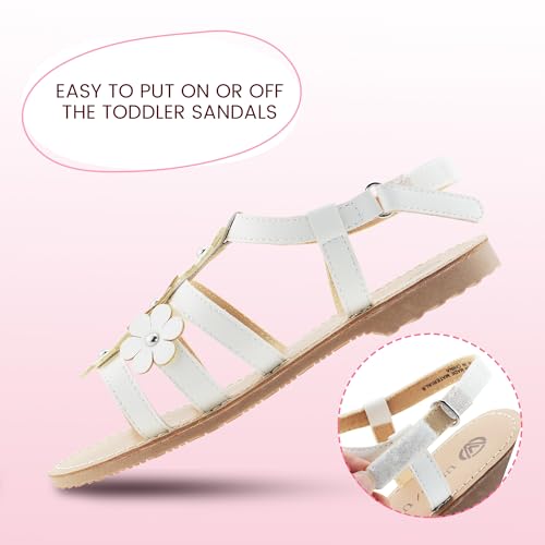 Girls Sandals Kids Strap Flat Sandals Open Toe Summer Flower Casual Shoes3