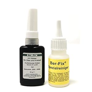 Ber-Fix® Uv-lijm van de glaslever 10 g lage viscositeit 50 mPas splitvullend tot 0,10 mm + reiniger