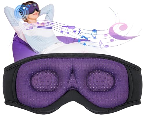 LC-dolida 3D Schlafmaske mit Kopfhörer Bluetooth Schlafmaske Seitenschläfer Augenmaske Sleep Headphone für Reisen, Meditation, Geschenke, Gadgets für Männer und Frauen