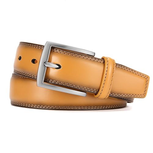 Image of DOOPAI Mens Dress Belt - Genuine Leather Dress Belts For Men,Casual Suit Jeans Belt-Single Prong Buckle black belt