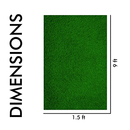 Image of Yellow Weaves 35 Mm High Density Artificial Rectangular Grass Carpet Mat For Balcony, Lawn, Door - (1.5 X 9 Feet), Green