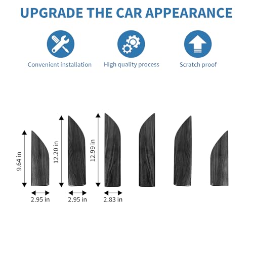 PDKLIN for Silverado Inner Door Panel Trim Cover for Chevy Silverado/GMC Sierra 2019-2022 Black Wood Grain Interior Accessories 6pcs by PDKLIN - Image 4