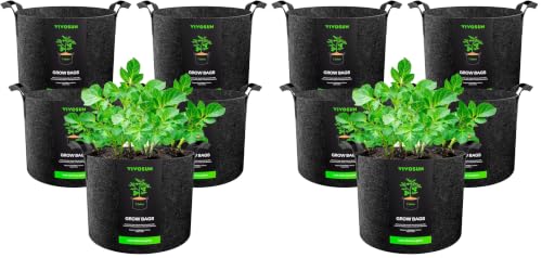 Image of VIVOSUN 10-Pack 7 Gallon Plant Grow Bags, Heavy Duty Thickened Nonwoven Fabric Pots with Handles