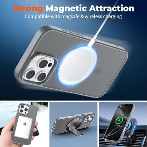 Image of AIBEX Protective OStand Case Compatible for Apple iPhone 17 MagSafe Compatible | Slim Back Cover with Camera Lens Protection, Strong Magnetic Support & Anti-Slip Grip | Military Grade Drop Protection