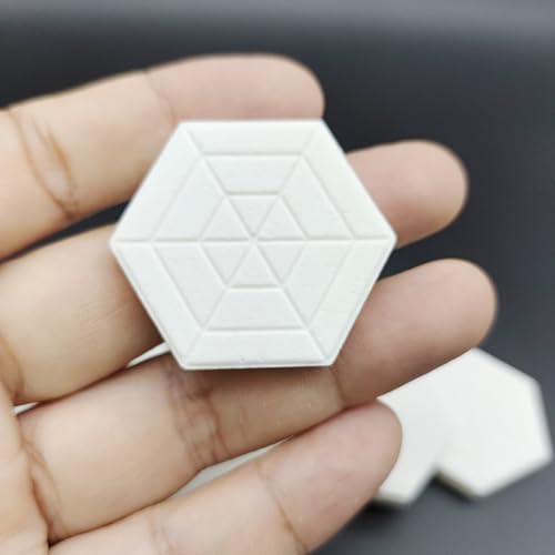 Image of 1.6 Inch Ceramic Coral Frag Plugs Coral Frag Tiles Base Disc - 12 Pack | Hexagon | 40mm(1.57 inch)| White
