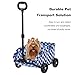 PAPABA Open-Ended Foldable Pet Stroller for Small Dogs & Cats - Lightweight 4-Wheel Travel Cart with 360° Rotating Handle, Breathable Mesh & Safety Buckle for Outings Blue