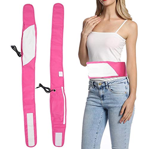 Electric Vibration Slimming Belt, Fitness Massager Fat Burning Body Slimming Belt Belly Wrap Belt Weight Losing Machine Electric Vibration Massage Belt for Weight Loss Detox(Pink)