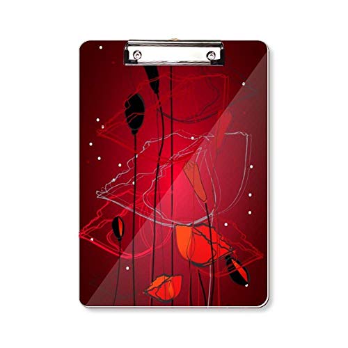 Presse-papiers Dossier écriture Pad support plaque A4 fleurs rouges
