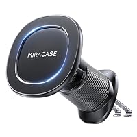 Miracase Handyhalterung Auto Lüftung for Magsafe,[Stromlinienförmiges Design & Ausleier- und Bruchfeste Mutter] 2026 Magnetische Autohalterung Kompatibel mit iPhone 17 16 15 14 13 12 Pro Max,Black