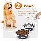 PETTOM 2 Stück Edelstahl Hundenapf (860 ML), Futternapf für kleine Hunde und Katzen aus Edelstahl mit Rutschfestem Silikonboden, Trinknapf für Hunde Katzen, S - 17.5 cm, Grau