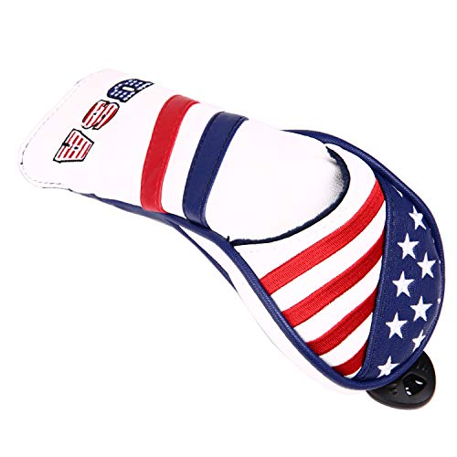 1 3 5 Golf Headcovers Usa Stars And Stripes White Vintage Retro Patriotic Driver Fairway Wood Cover #TOP5