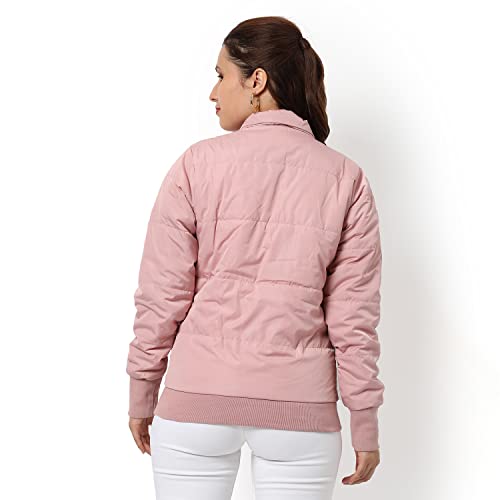 Image of PINACOLADA Women's Puffer Regular Fit Bomber Jacket For Winter Wear | Standing Collar | Full Sleeve | Zipper | Casual Jacket For Woman & Girl | Western Stylish Jacket For Women