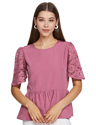 Image of Safana Women's Solid Regular Fit Shirt (LTP7767 Rosebud Pink 4XL)