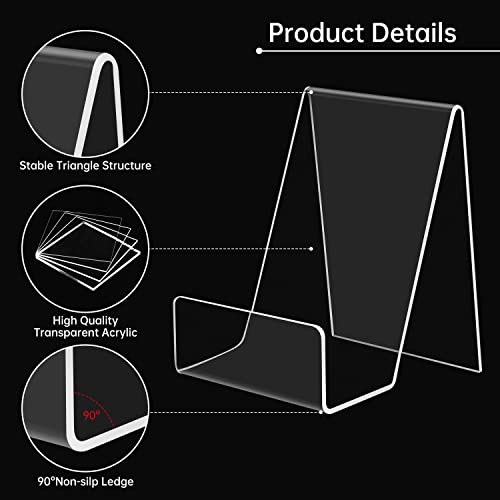SIYOMG 10 Pieces Clear Acrylic Book Stands, 7.5 x 9 x 10.5 cm Acrylic Display Stand Book Holder, Recipe Book Stand - Image 4