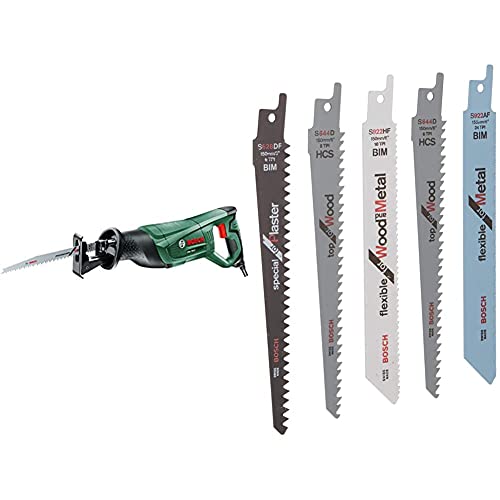 Scie sabre filaire Bosch - PSA 700 E (Livrée avec 1 lame de scie pour bois) & Lot de 5 lames...