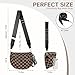 Crossbody Bags for Women Bum Bag Nylon Fashion Waist Packs Fanny Packs Belt Bag Checkered Purse Handbags Wallets Purses Trendy Shoulder Bag (Checkered Dark Khaki, One Size)