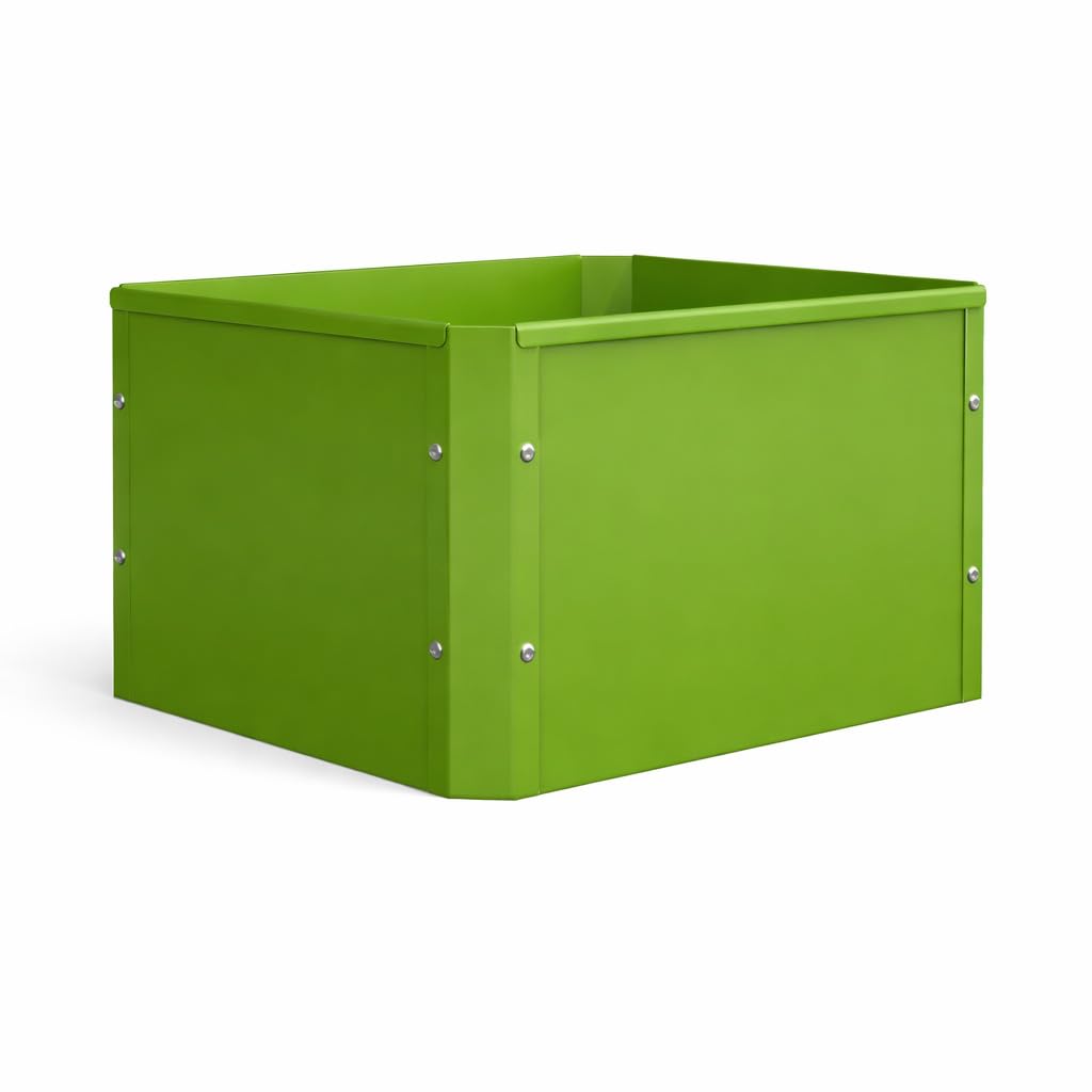 VCM Metall Hochbeet 50x40x30 cm, rechteckiger Pflanzkasten für Balkon Terrasse Garten, Blumenkasten mit und Auch ohne Boden nutzbar, Balora M Grün