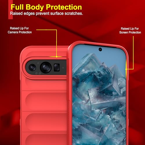 Image of Zapcase Back Case Cover for Google Pixel 9 Pro | Compatible for Google Pixel 9 Pro Back Cover | Liquid Silicon Magic Case with Camera Protection | Red