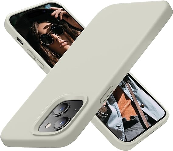 Compatible with iPhone 15 Silicone Case, Slim Shockproof Protective Cover, Drop Protection and Camera Protection, MagSafe Compatible, Soft Microfiber Lining Inside (Beige) Compatible with iPhone 15 Silicone Case, Slim Shockproof Protective Cover, Drop Protection and Camera Protection, MagSafe Compatible, Soft Microfiber Lining Inside (Beige)