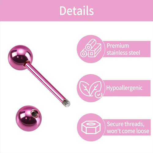 20pcs 14G Mix-Color Stainless Steel Straight Barbell Tongue Rings Bars Piercing 5/8" Length Acrylic Glow In Dark Flexible Retainer Body Jewelry For Women Men4