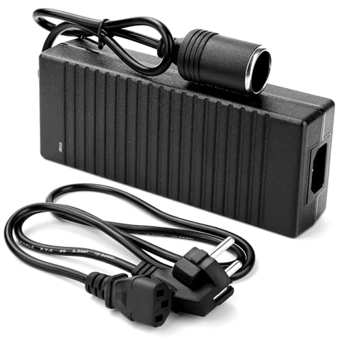 12V 15A Auto Netzadapter 180W - AC Zu DC Wandler Mit Zigarettenanzünder