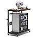 Computer Tower Stand, 2-Tire PC Stand with Rolling Wheels, Line Storage Rack, Adjustable Under Desk PC Cart, Mobile Rolling CPU Holder Cart for Home Office Gaming, Brown