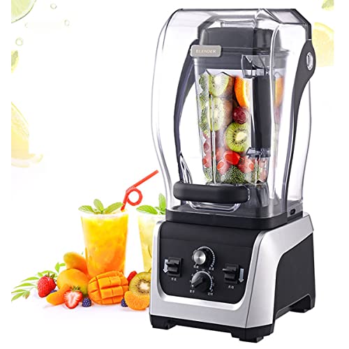 Countertop blender in use with ingredients