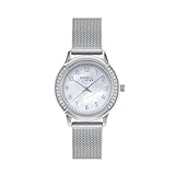 Breil, Collezione Eye To Eye, Orologio Da Donna Solo Tempo 3H in Acciaio Con Quadrante in Madreperla E Lunetta in Cristalli, Movimento Vj21, Diametro 30 mm