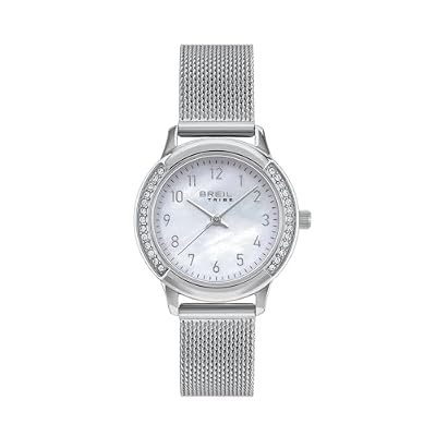Breil, Collezione Eye To Eye, Orologio Da Donna Solo Tempo 3H in Acciaio Con Quadrante in Madreperla E Lunetta in Cristalli, Movimento Vj21, Diametro 30 mm