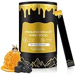 Shilajit Resin with Honey Sticks, 30 Sticks Individually wrapped - Gold Grade 100% Pure Himalayan Shilajit Resin, With Saffron, High Potency Herbal Blend for Energy Boost & Immune Support