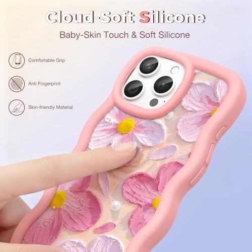 CASBST for iPhone 15 Pro Phone Case, Curly Wavy Frame with Cute Pattern by CASBST - Used condition - Image 2