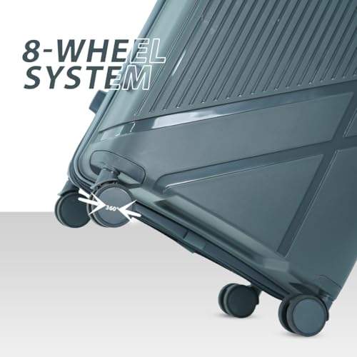 Image of AMERICAN TRAVELLER Poineer Trolley Bags | TSA Type Lock | Large Polypropylene Hardshell, Expandable, 8 Disc Wheels, TSA Type Lock