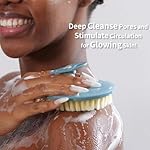 2 Pack Body Brushes Gentle Exfoliating Shower Bath Brush, Soft Bristle Scrubber for Sensitive Skin Women Men, Non-Slip Hand-Clip, Durable and Long Lasting (Blue+Gray) - Image 4