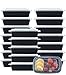 NutriBox [20 Value Pack] single one compartment 20 OZ Meal Prep Plastic Food Storage Containers - BPA Free Reusable Lunch Bento Box - Microwave, Dishwasher and Freezer Safe - For School Work or Trips