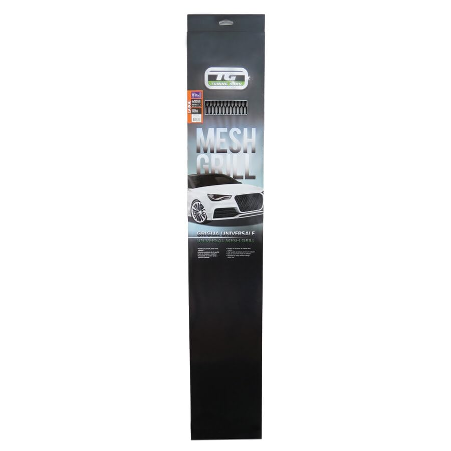 Griglia Auto Nera in Alluminio Anodizzato | Maglia Small 30x10mm, 120x20cm | Facile da Tagliare e Verniciare