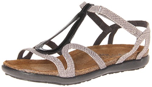 NAOT Women's Dorith Sandal Fishnet Lthr/Black Patent Lthr 5-5.5 N-M US