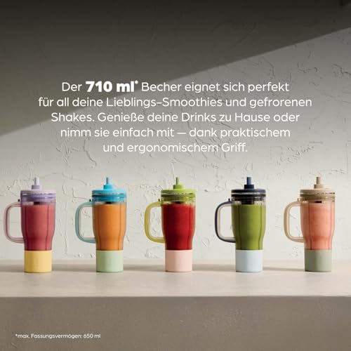 Ninja BlendBoss Mixer mit tragbarem Becher, Mixgerät mit abnehmbarem Reisebecher, 3 voreingestellte Auto-Modi, Stein DB351EUST 6