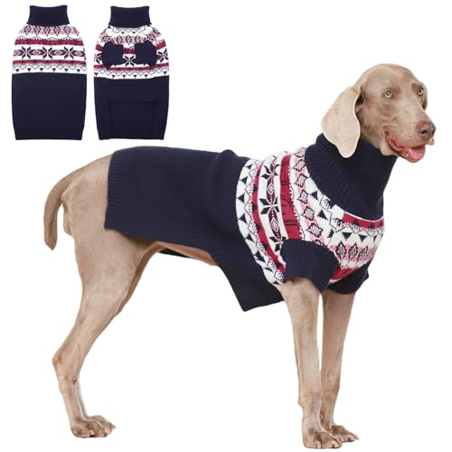 IECOii XXX Dog Sweater Hundepullover,Extra GroßEr Hundepullover FüR GroßE Hunde MäDchen Junge,Gestrickter Warmer Hunde-Rollkragenpullover FüR Halloween Weihnachts Outfit FüR Labrador,XXX-Large