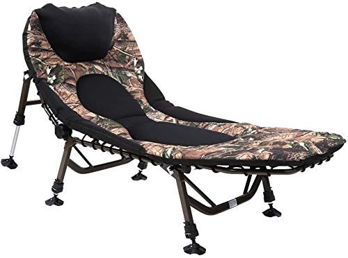 Lit de camping pliant et chaise longue de jardin camouflage à dossier réglable