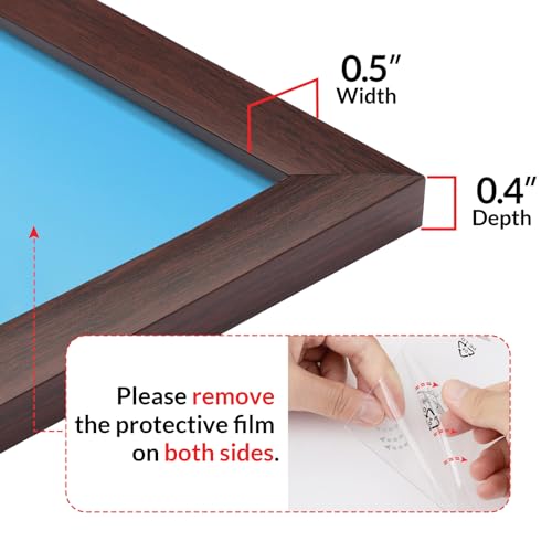 Image of LaVie Home 11x17 Picture Frame for Wall Display, 11x17 Brown Picture Frame with HD Plexiglas, 11 x 17 Poster Frame 1 Pack, Display Frame for Vertical or Horizontal, Classic Collection