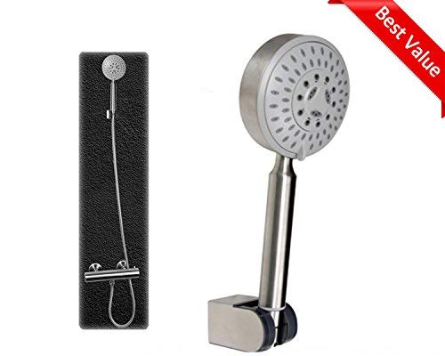 Handheld Shower Head, Stainless Steel Rainfall Shower Set Head, Increases Pressure Multifunctional Detachable Shower Head without Hose