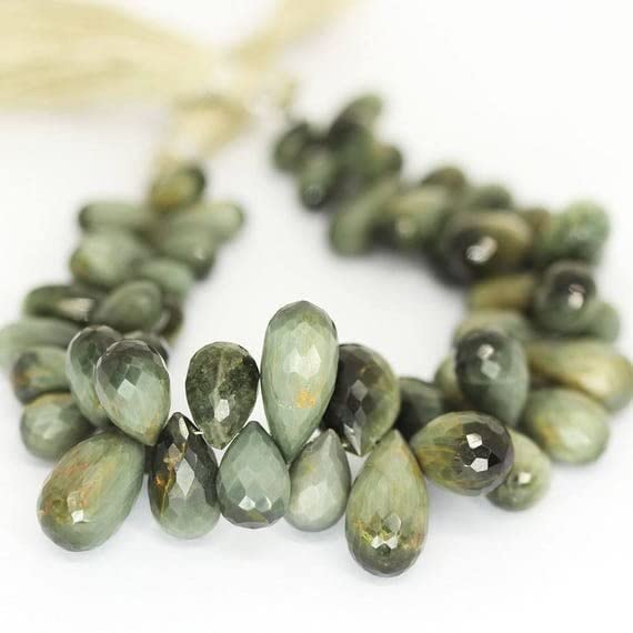 Perles oeil de chat bicolores facettées haut de gamme en goutte de 21mm pour bijoux raffinés