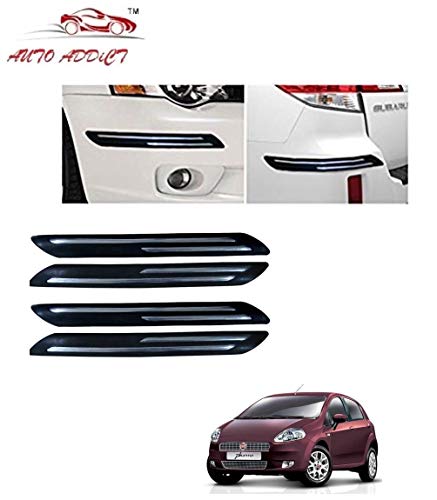Image of Auto Addict Car Bumper Protector Guard Double Chrome Black Set of 4 Pcs for Tata Nano