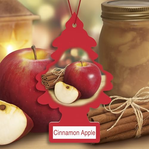 Image of LITTLE TREES Car Air Freshener | Hanging Tree Provides Long Lasting Scent for Auto and Home | 24 Air Fresheners |Cinnamon Apple