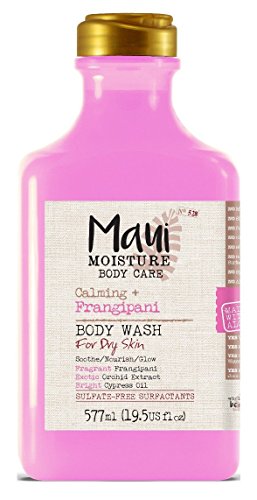 Maui Moisture Body Wash Frangipani 19.5 Ounce (Dry Skin) (577ml) (2 Pack)